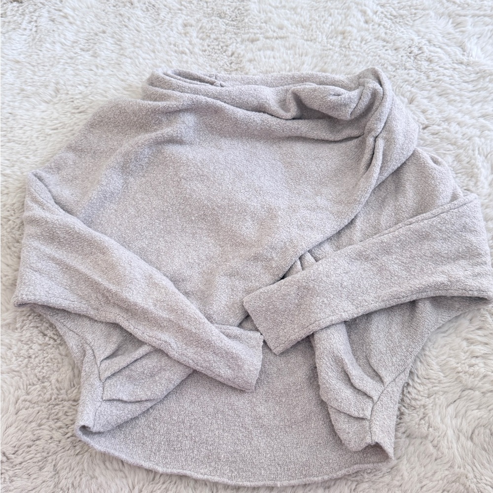 Free People Light Gray Cowl Neck Sweater
